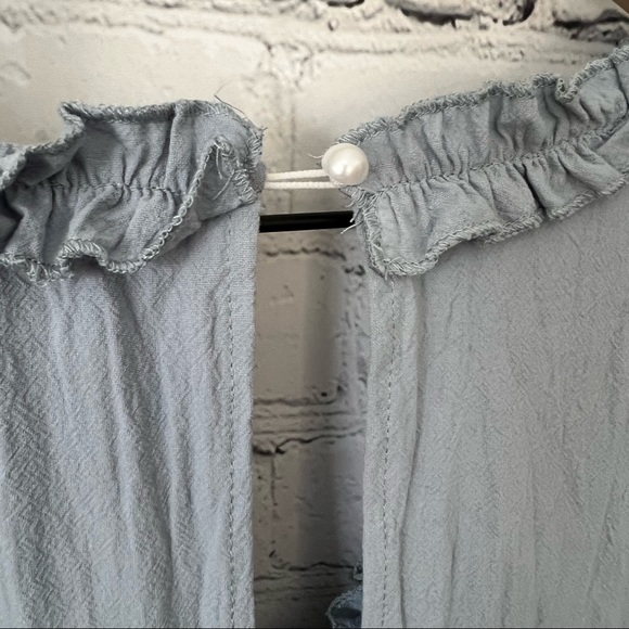 Simplee Elegant Solid Ruffle Short Sleeve Dress Blue Size Small NWT - Picture 13 of 16